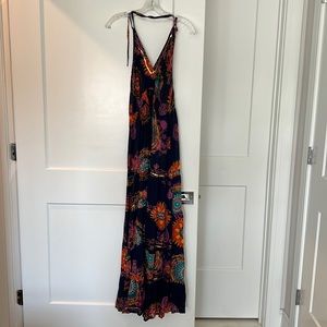 Beautiful boho maxi dress gorgeous colors gold sequin detail